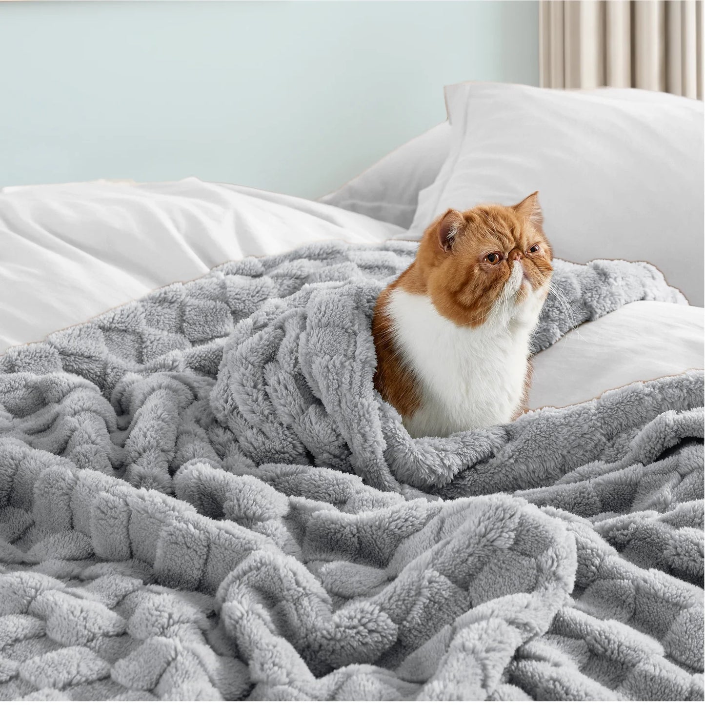 Light Grey Fleece Throw Blanket for Couch - Super Soft Cozy Blankets for Women,Girls, 50X60 Inches