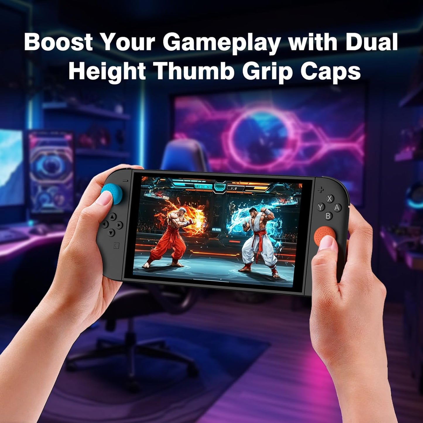 8 Pack Thumb Grips Compatible with Nintendo Switch 2 (2025), Thumb Grip Caps for Switch 2, Enhanced Gaming Grip Set, Joycon Grip Button Stick Cover, Improve Control and Guard Joystick Wear