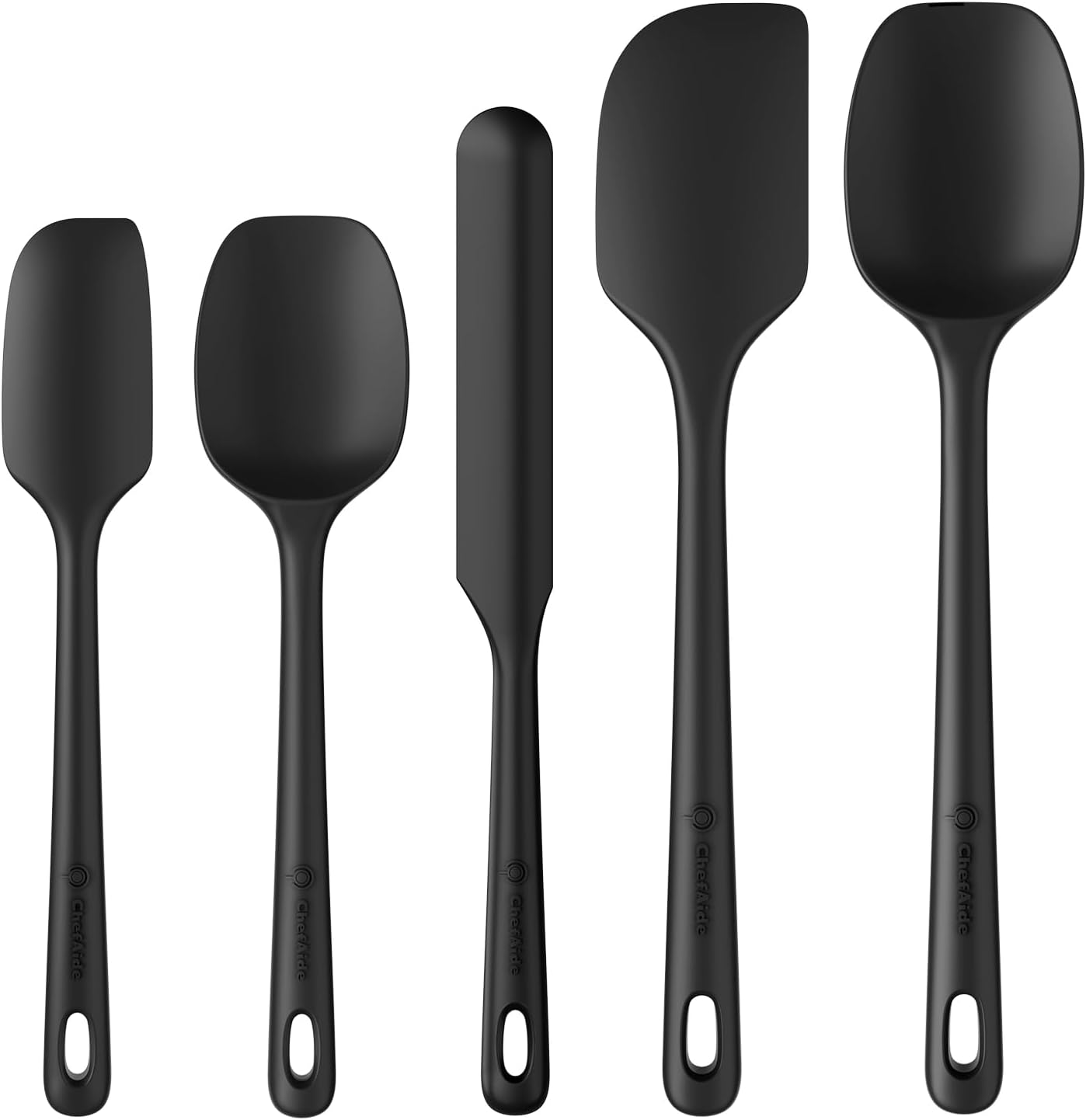 5pc Silicone Spatula Set – Heat Resistant 600°F, Ergonomic Handles