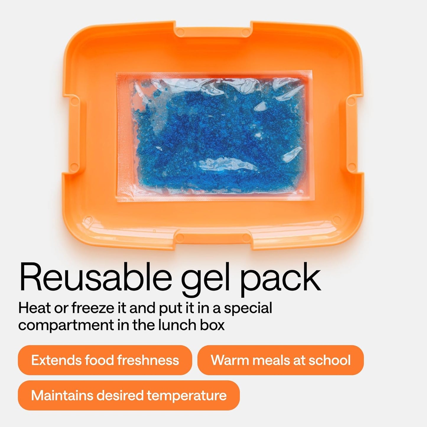 Bento Box for Kids with Hot & Cold Packs for Lunch Box Kids - Microwavable Lunch Containers with Compartments - Kids Bento Lunch Box for School - Lunchbox Bento Snack Box