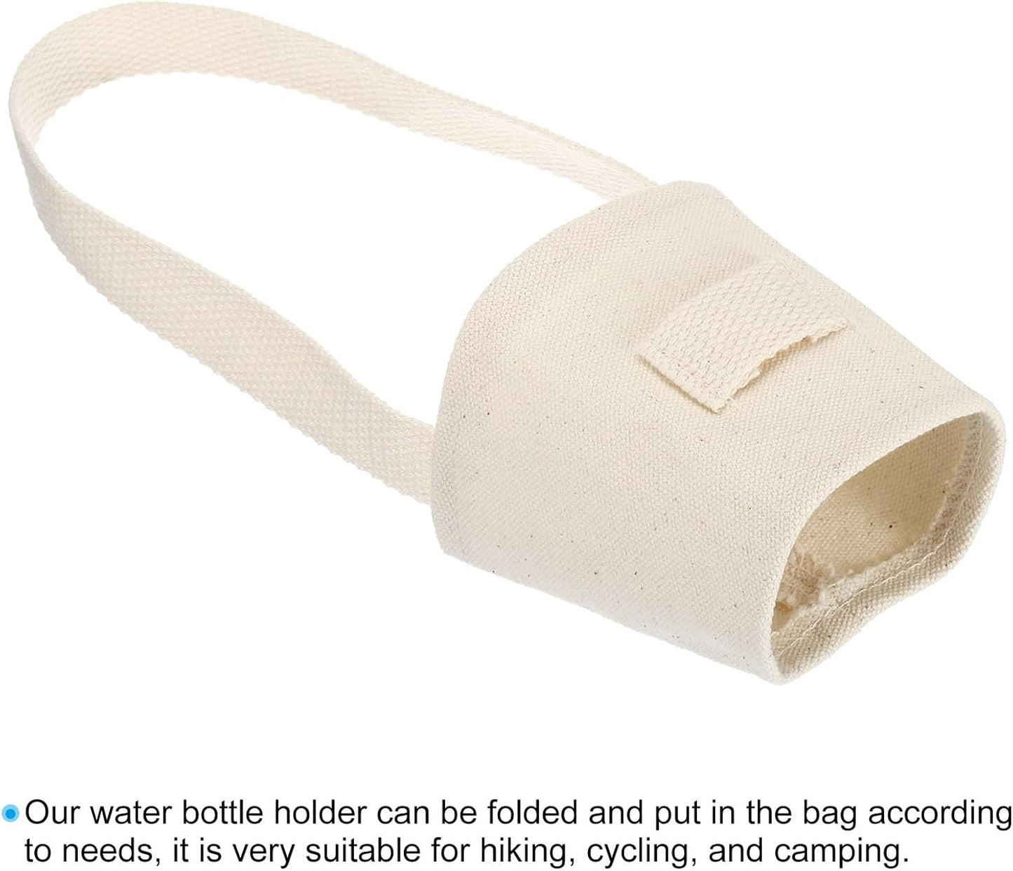 Reusable Canvas Coffee Cup Sleeves with Strap & Straw Holder (3-Pack)
