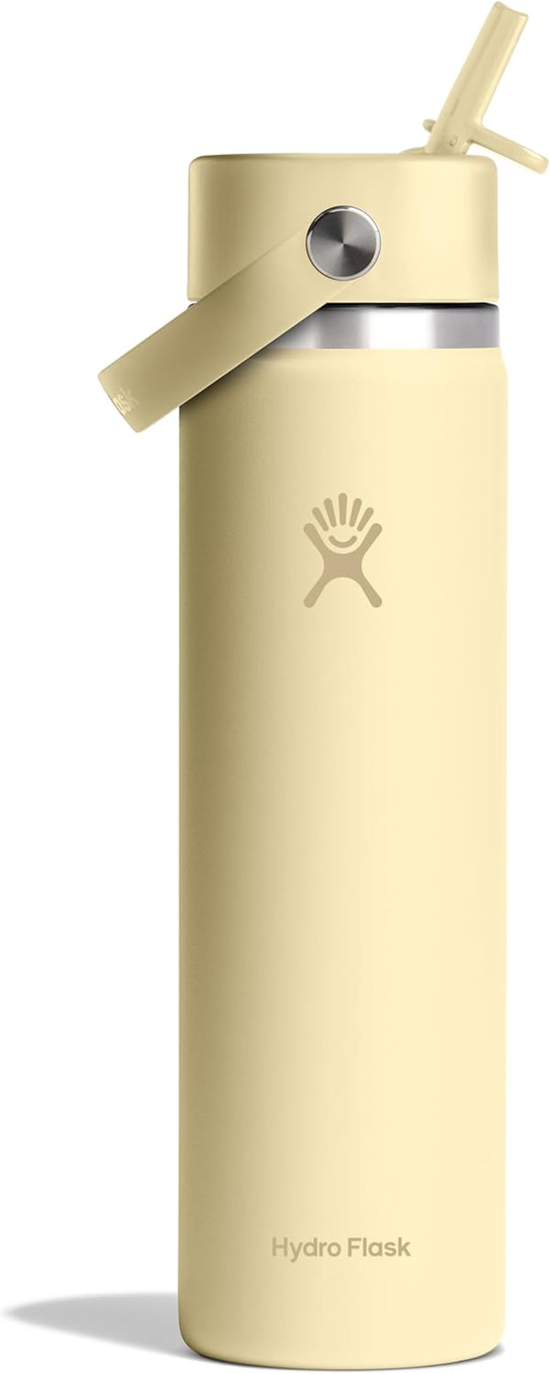 24 Oz Wide Flex Straw Cap Bottle - Insulated Stainless Steel - Wide Straw Lid, Non Spill, Leakproof in Tonal Birch