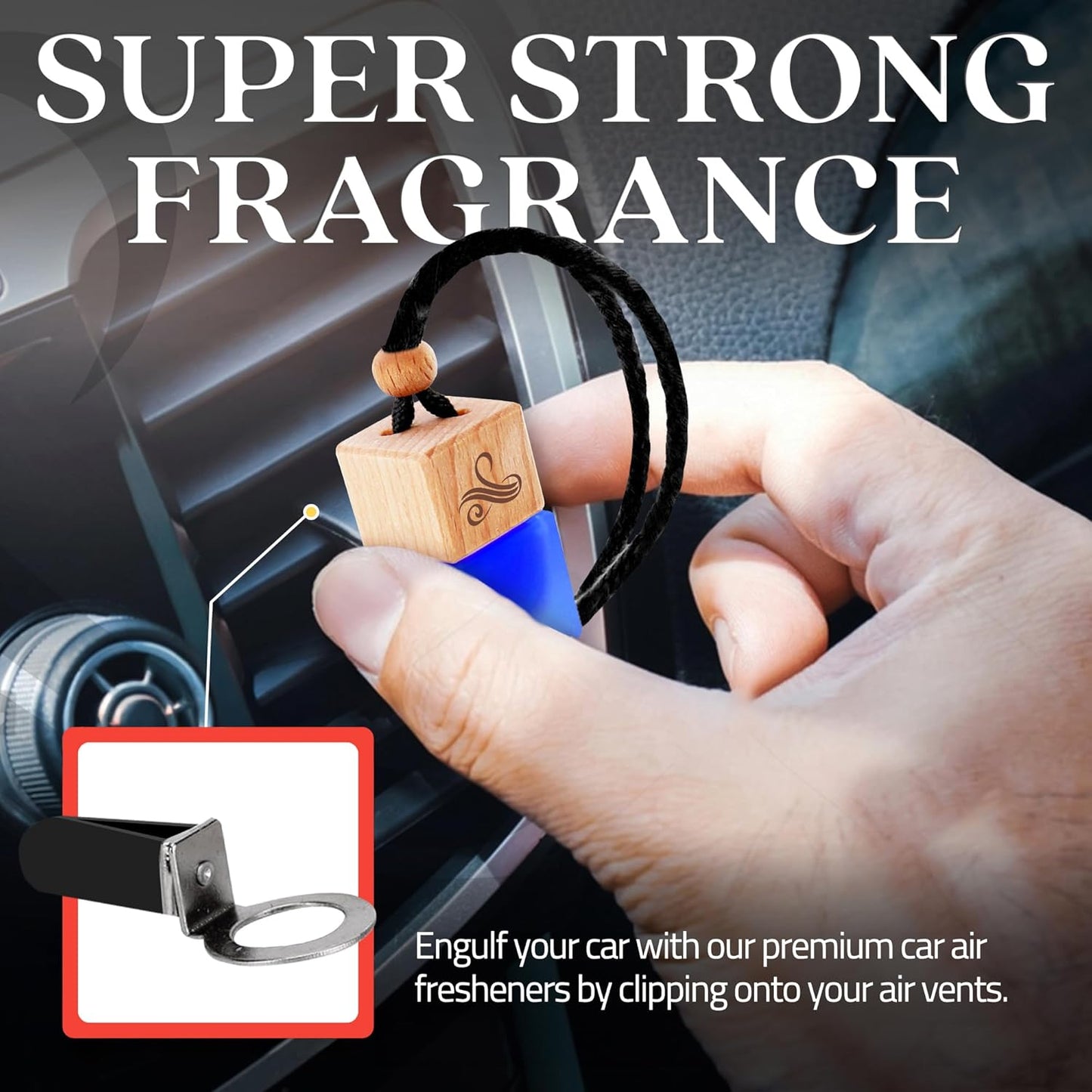 Savage Car Air Freshener for Men | Perfume Style Freshener with Sauvage Fragrance | Strong Freshener with Odour Eliminating Technology with Vent Clip | Car Air Freshener by