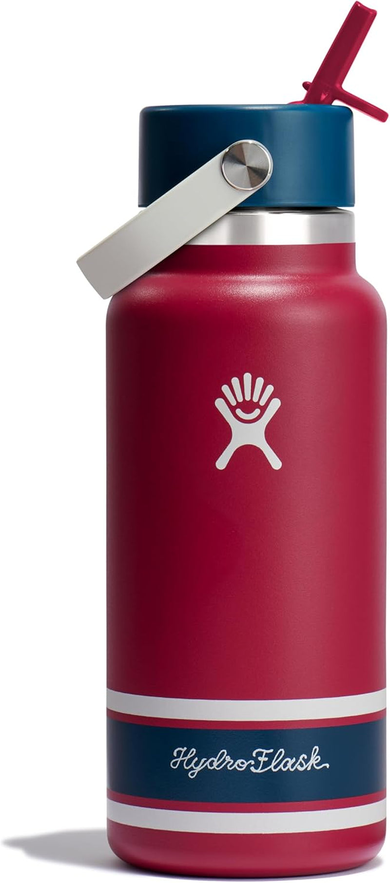 24 Oz Wide Flex Straw Cap Bottle - Insulated Stainless Steel - Wide Straw Lid, Non Spill, Leakproof in Tonal Birch