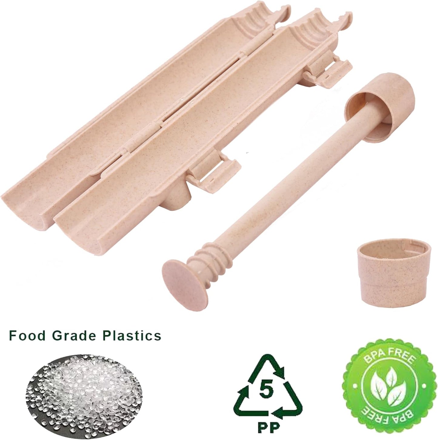 Sushi Maker,Food Grade Sushi Bazooka,Sushi Molds,Perfect for Crafting Sushi Roller with Rice,Vegetables,And Meat.Ideal DIY Sushi Tool Set for Beginners and Enthusiasts (Beige)