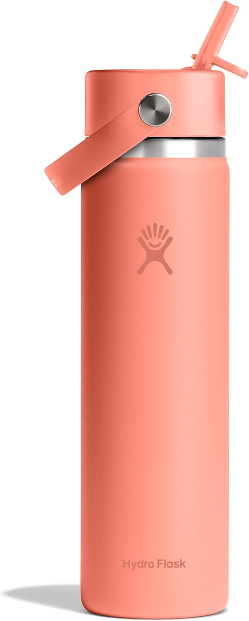 24 Oz Wide Flex Straw Cap Bottle - Insulated Stainless Steel - Wide Straw Lid, Non Spill, Leakproof in Tonal Birch