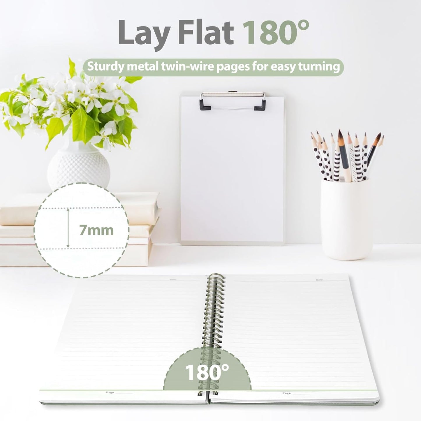Journaling Notebooks, Lined Spiral Journal Notebook for Women & Men, 146 Pages College Ruled Hardcover Note Book for Work, Note Taking, Journaling, School, Writing, A5(5.5''X8'')