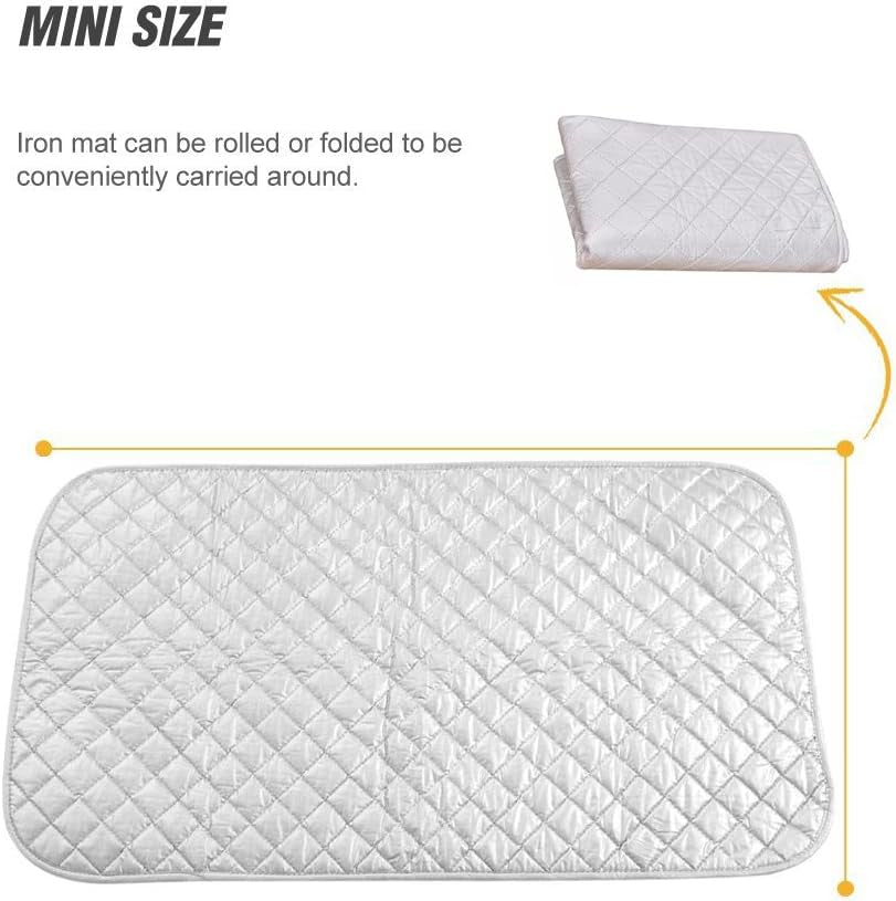 Magnetic Ironing Mat Blanket,Iron Board Alternative Cover/Quilted Washer Dryer Heat Resistant Pad/Portable Cover/Mat Grey 33"X 18"