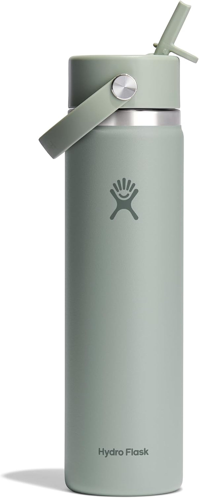 24 Oz Wide Flex Straw Cap Bottle - Insulated Stainless Steel - Wide Straw Lid, Non Spill, Leakproof in Tonal Birch