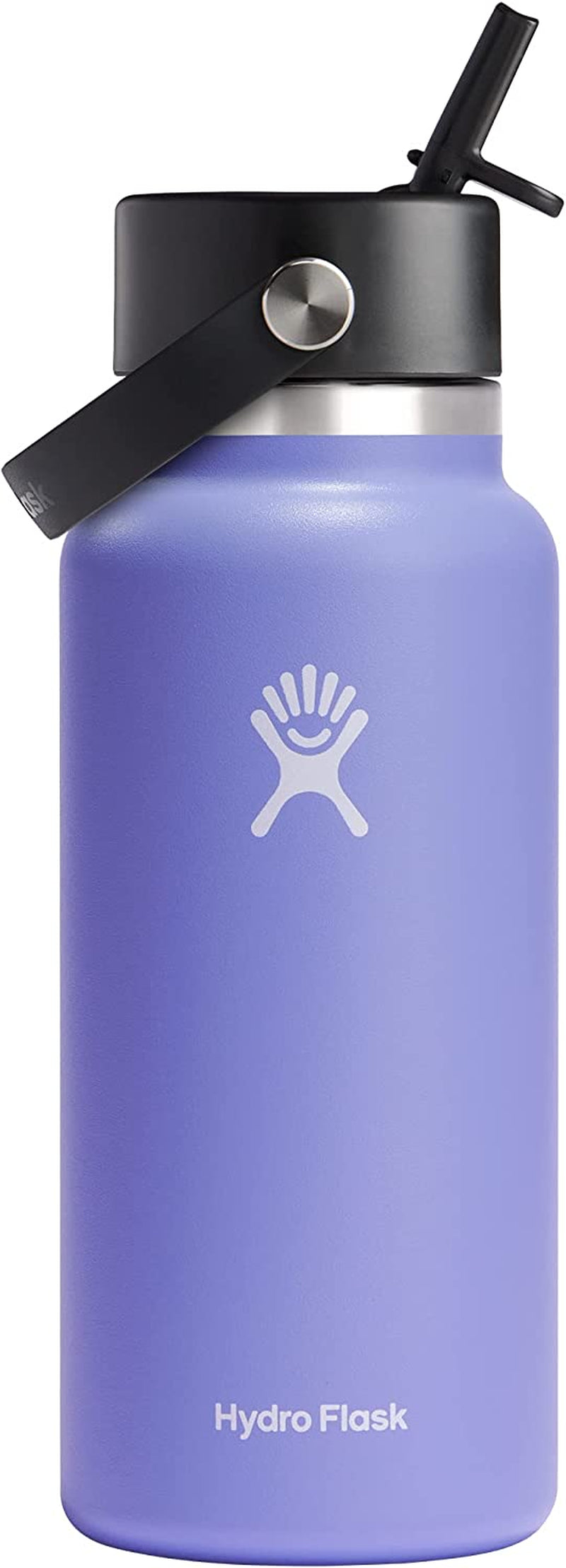 24 Oz Wide Flex Straw Cap Bottle - Insulated Stainless Steel - Wide Straw Lid, Non Spill, Leakproof in Tonal Birch