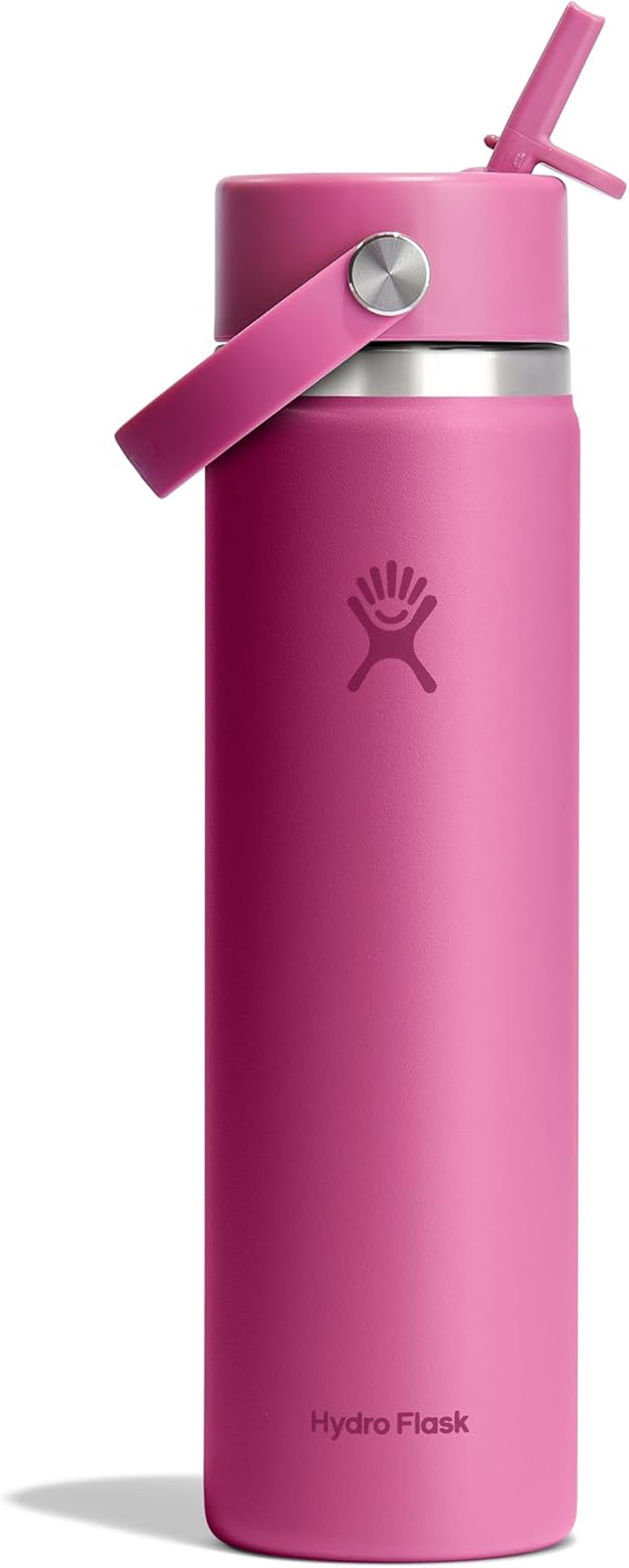24 Oz Wide Flex Straw Cap Bottle - Insulated Stainless Steel - Wide Straw Lid, Non Spill, Leakproof in Tonal Birch
