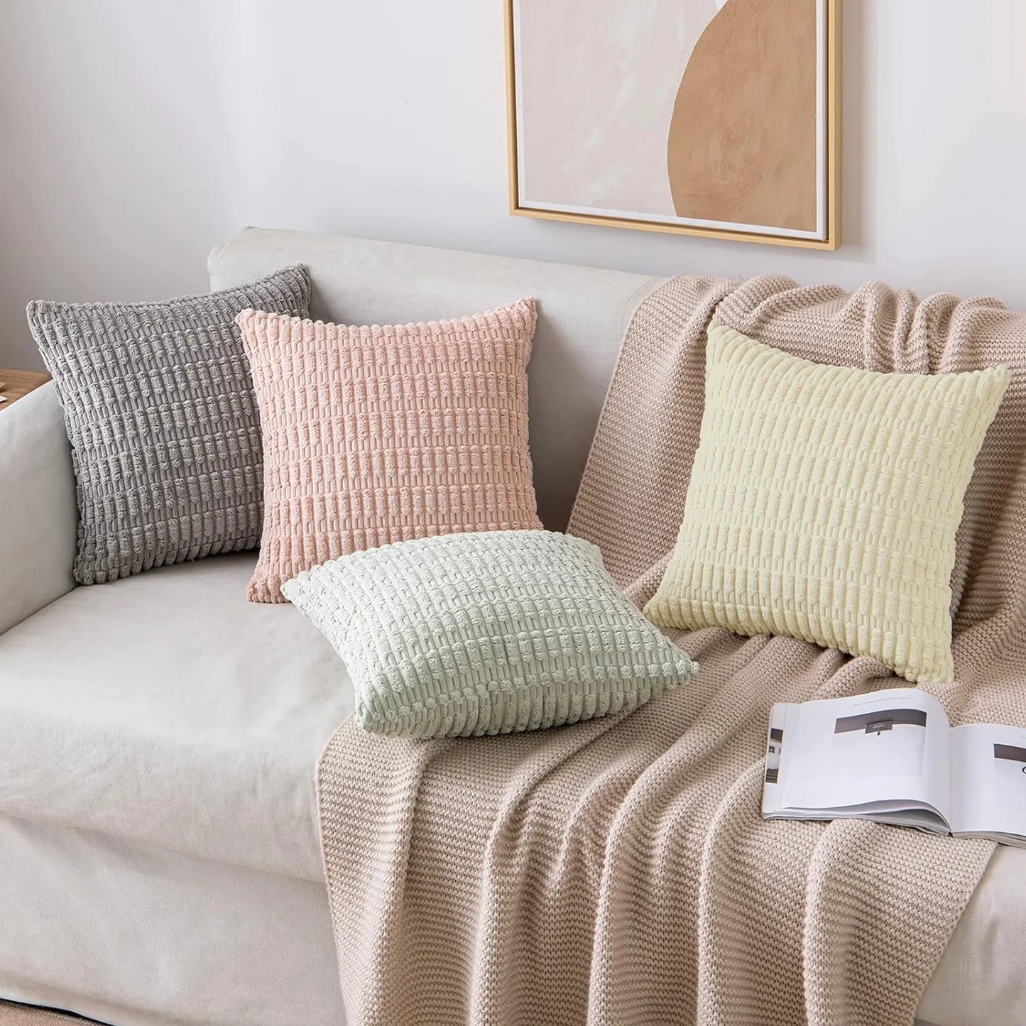 , Throw Pillow Covers (Set of 2), Ivory