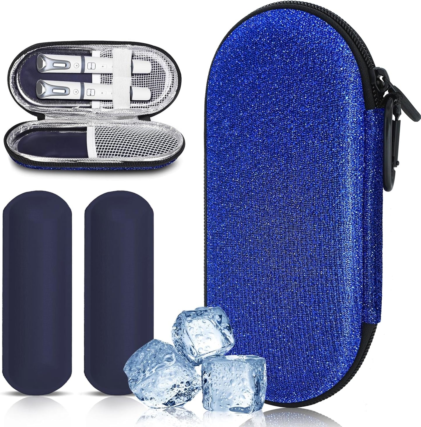 Insulin Cooler Travel Case with 2 Reusable Ice Packs for Insulin Pen Portable Medical Cooler Bag for Diabetes and Other Diabetic Supplies for the Daily Life and Trip