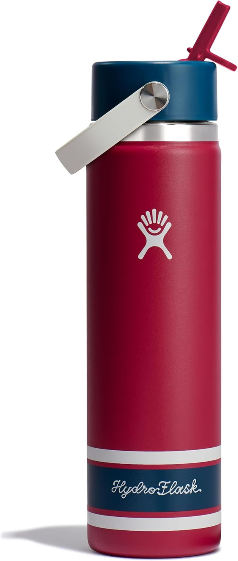 24 Oz Wide Flex Straw Cap Bottle - Insulated Stainless Steel - Wide Straw Lid, Non Spill, Leakproof in Tonal Birch