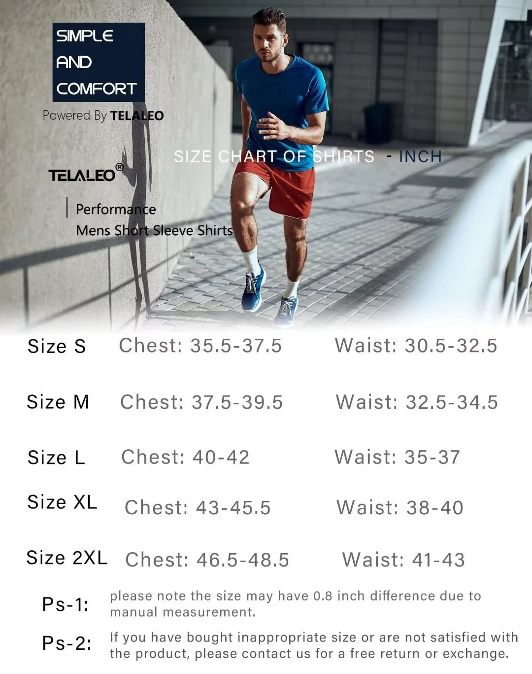 Men'S 6 Pack Workout Shirts Athletic Active Tops, Moisture Wicking & Quick Dry Performance T-Shirts,L