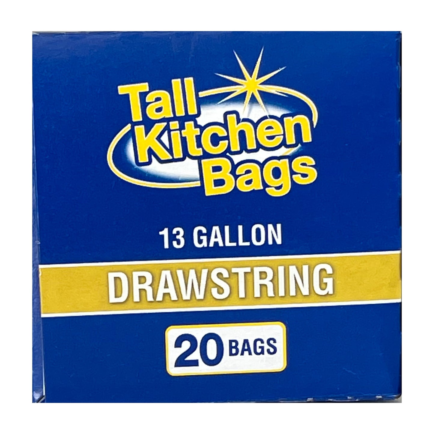 Kitchen Trash Bags, 13 Gallon, Drawstring, 20 Bags