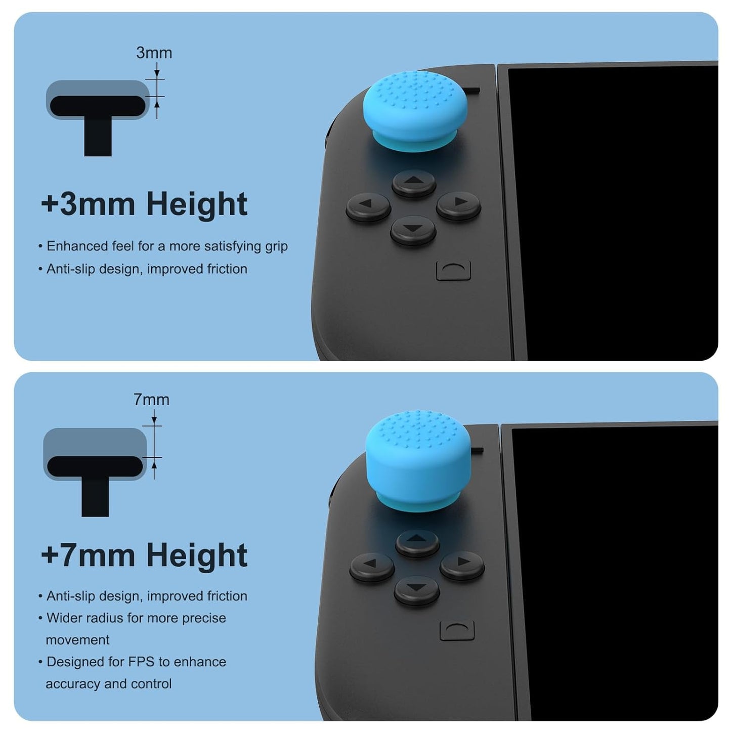 8 Pack Thumb Grips Compatible with Nintendo Switch 2 (2025), Thumb Grip Caps for Switch 2, Enhanced Gaming Grip Set, Joycon Grip Button Stick Cover, Improve Control and Guard Joystick Wear
