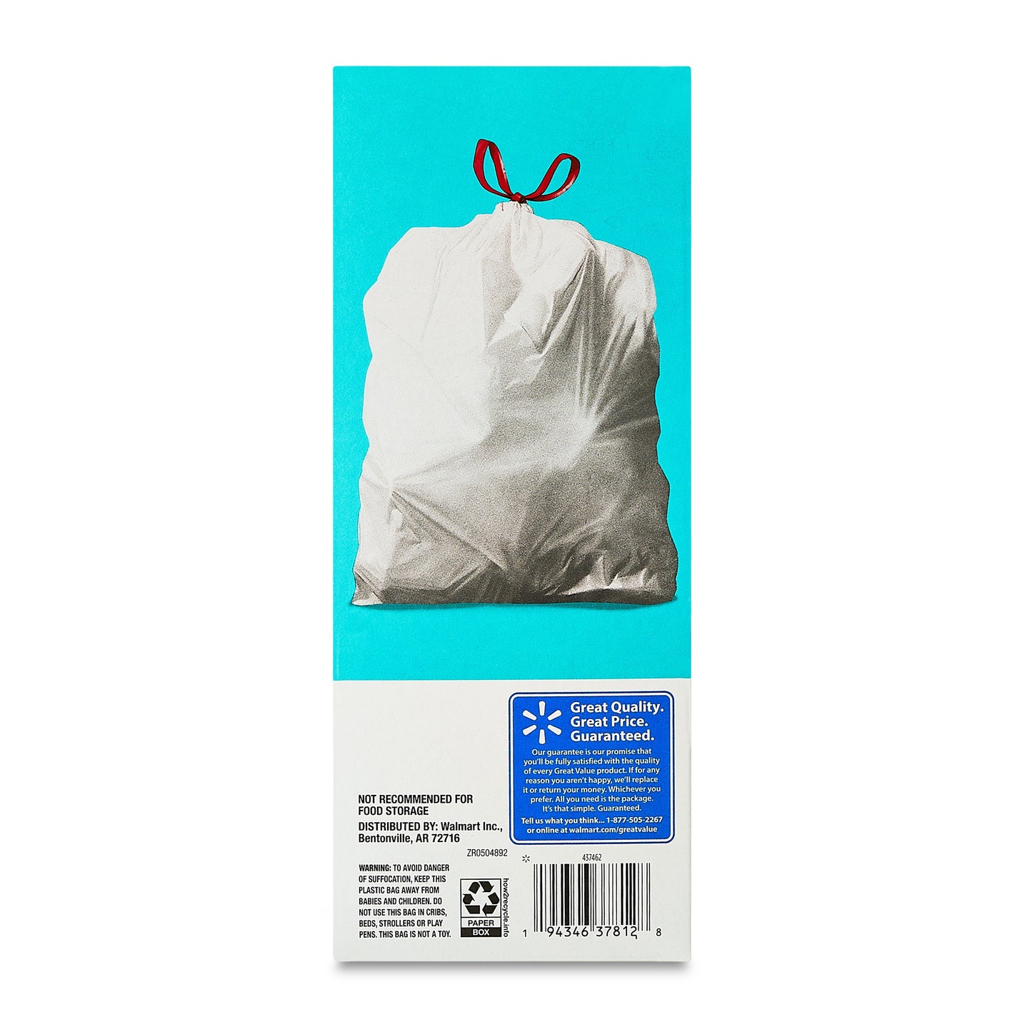 13-Gallon Drawstring Tall Kitchen Trash Bags, Unscented, 40 Bags