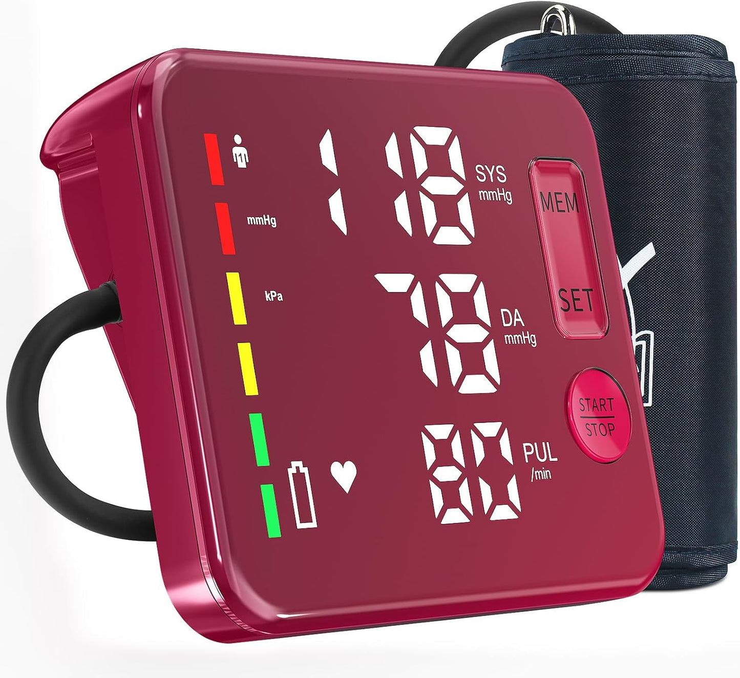 Blood Pressure Monitor Upper Arm Blood Pressure Monitors for Home Use Large Screen Rechargeable Bp Machine with 8.7"-16.5" Bp Cuff, 2X120 Memory, Voice Broadcast Bp Monitor(Black)