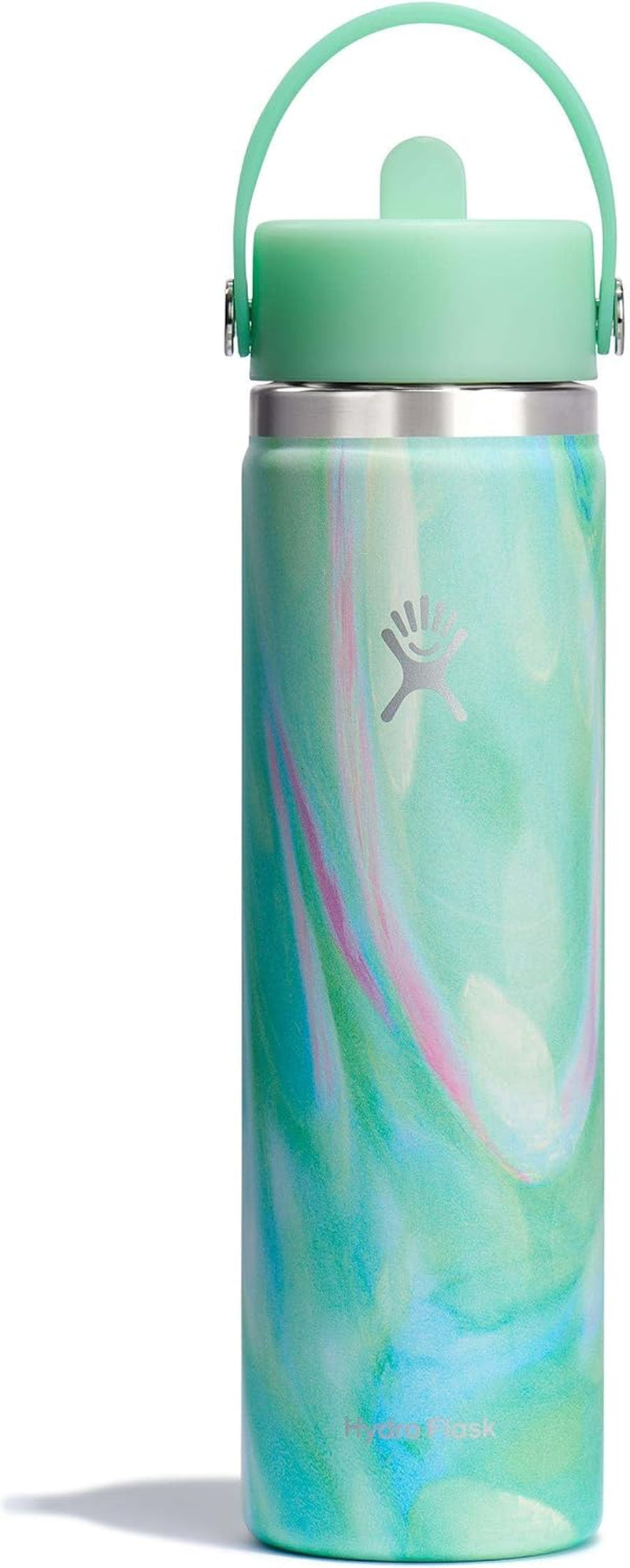 24 Oz Wide Flex Straw Cap Bottle - Insulated Stainless Steel - Wide Straw Lid, Non Spill, Leakproof in Tonal Birch
