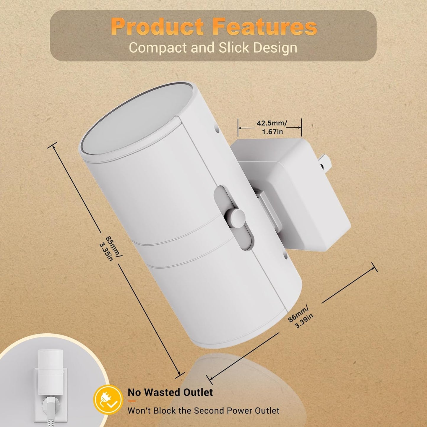 Color-Changing Plug-In Night Light with Auto Sensor