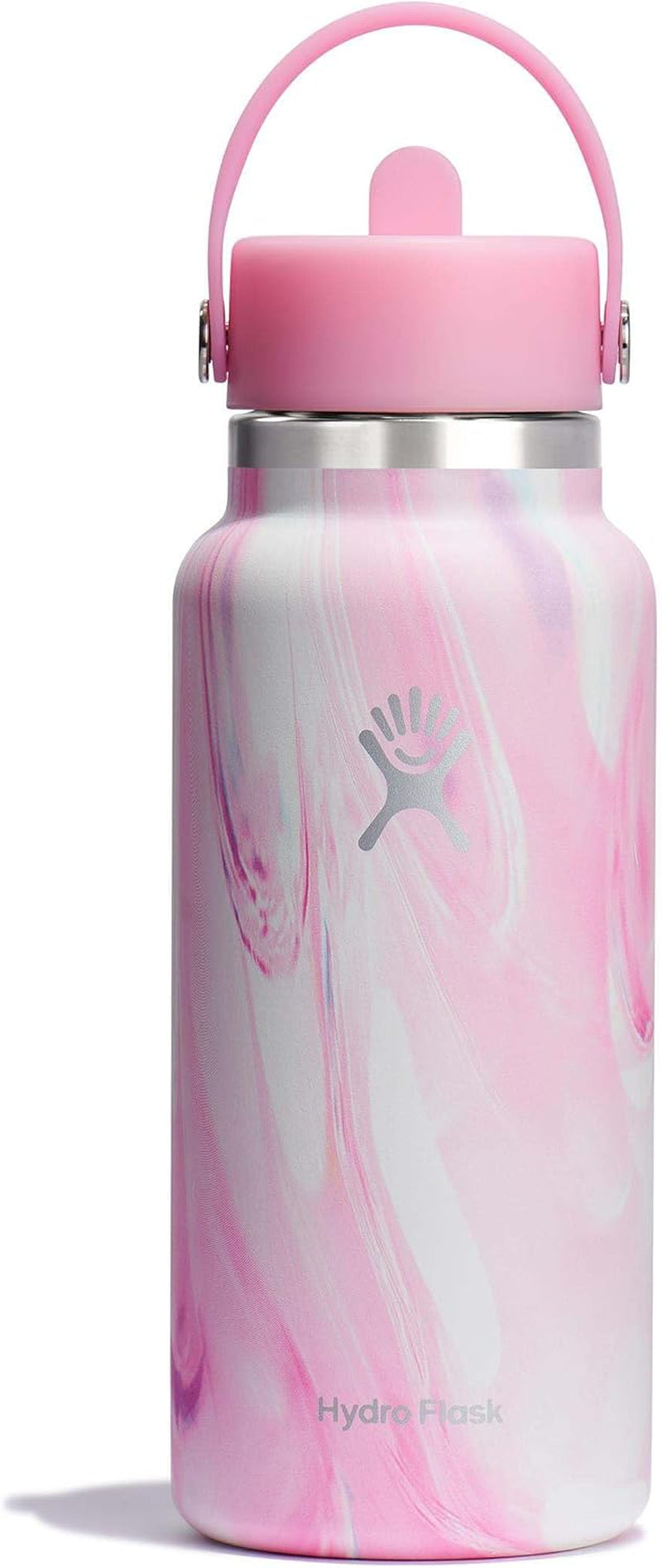 24 Oz Wide Flex Straw Cap Bottle - Insulated Stainless Steel - Wide Straw Lid, Non Spill, Leakproof in Tonal Birch