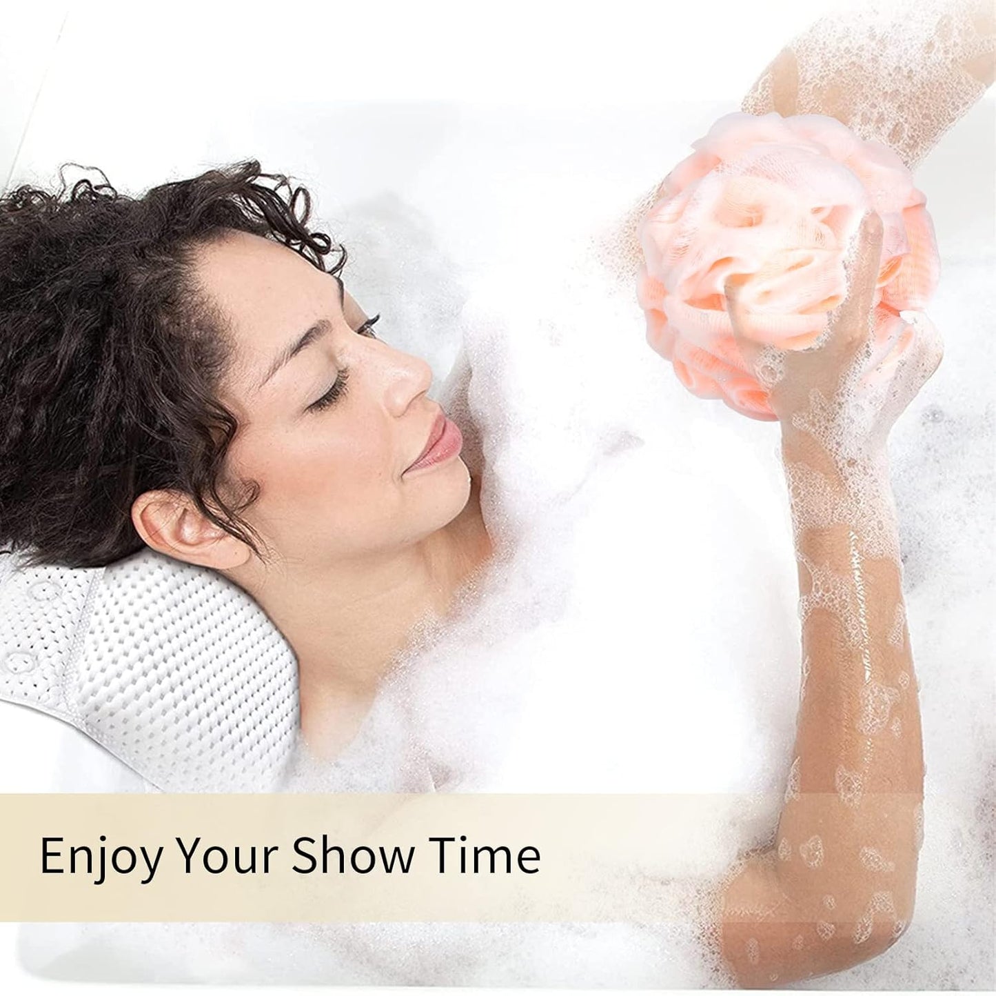 Bath Loofah Shower Sponge – Soft Mesh Body Wash Pouf, Gentle Exfoliating Shower Accessory