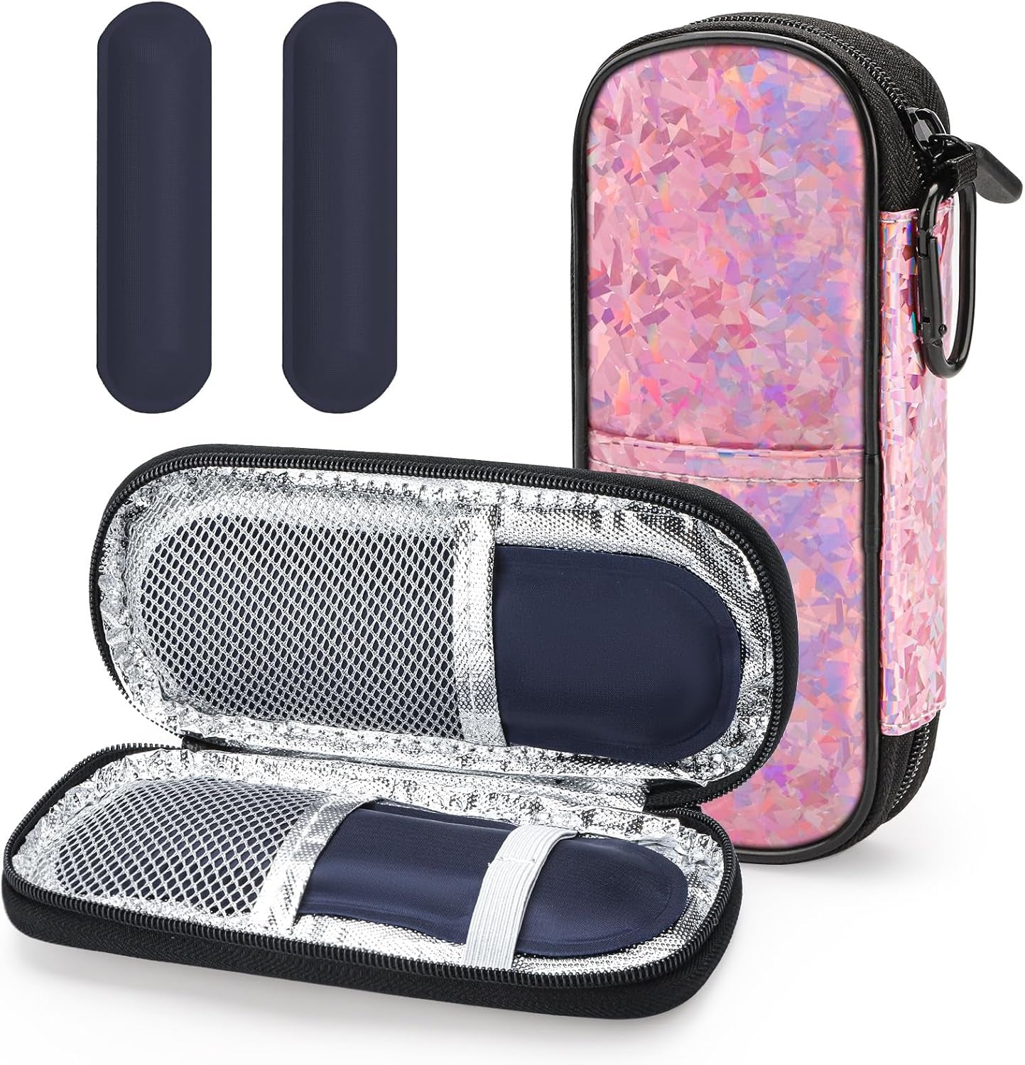 Insulin Cooler Travel Case with 2 Reusable Ice Packs for Insulin Pen Portable Medical Cooler Bag for Diabetes and Other Diabetic Supplies for the Daily Life and Trip