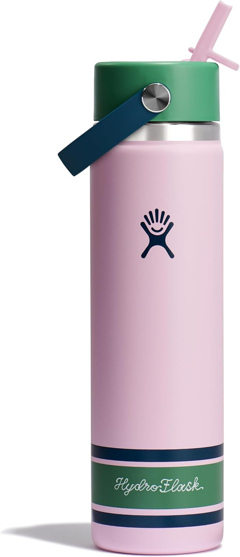 24 Oz Wide Flex Straw Cap Bottle - Insulated Stainless Steel - Wide Straw Lid, Non Spill, Leakproof in Tonal Birch