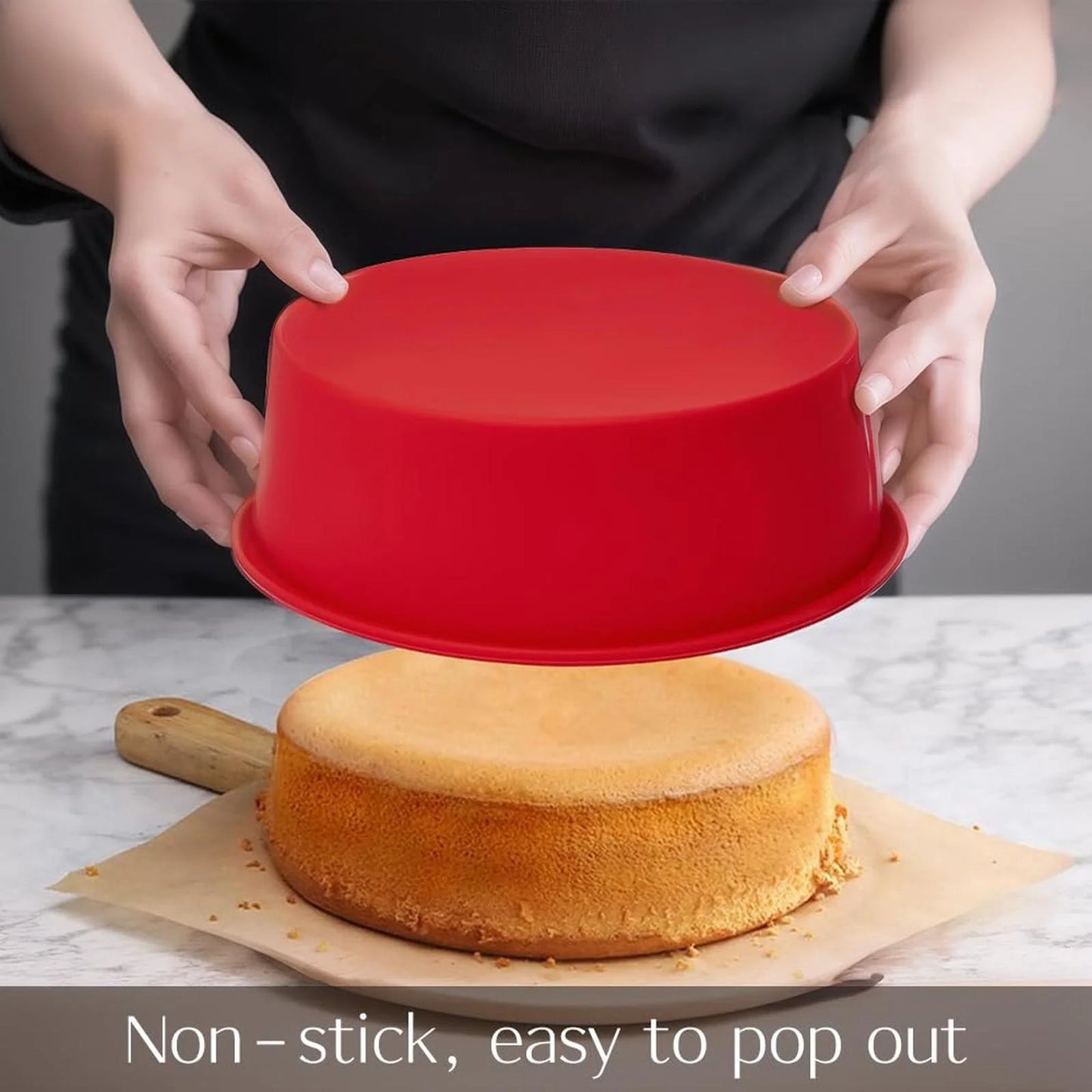 on Sale! Silicone Cake Pans for Baking round Cake for Cupcake Cheese Cakes and Cakes Non Stick Silicone Bakeware Sets Kitchen Fork Clearance