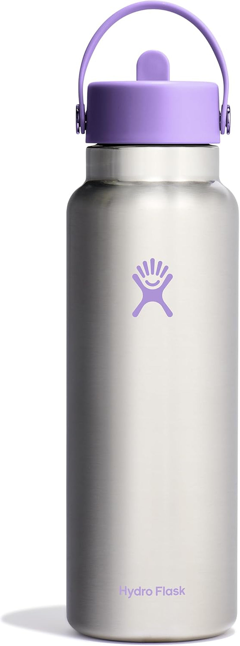 24 Oz Wide Flex Straw Cap Bottle - Insulated Stainless Steel - Wide Straw Lid, Non Spill, Leakproof in Tonal Birch