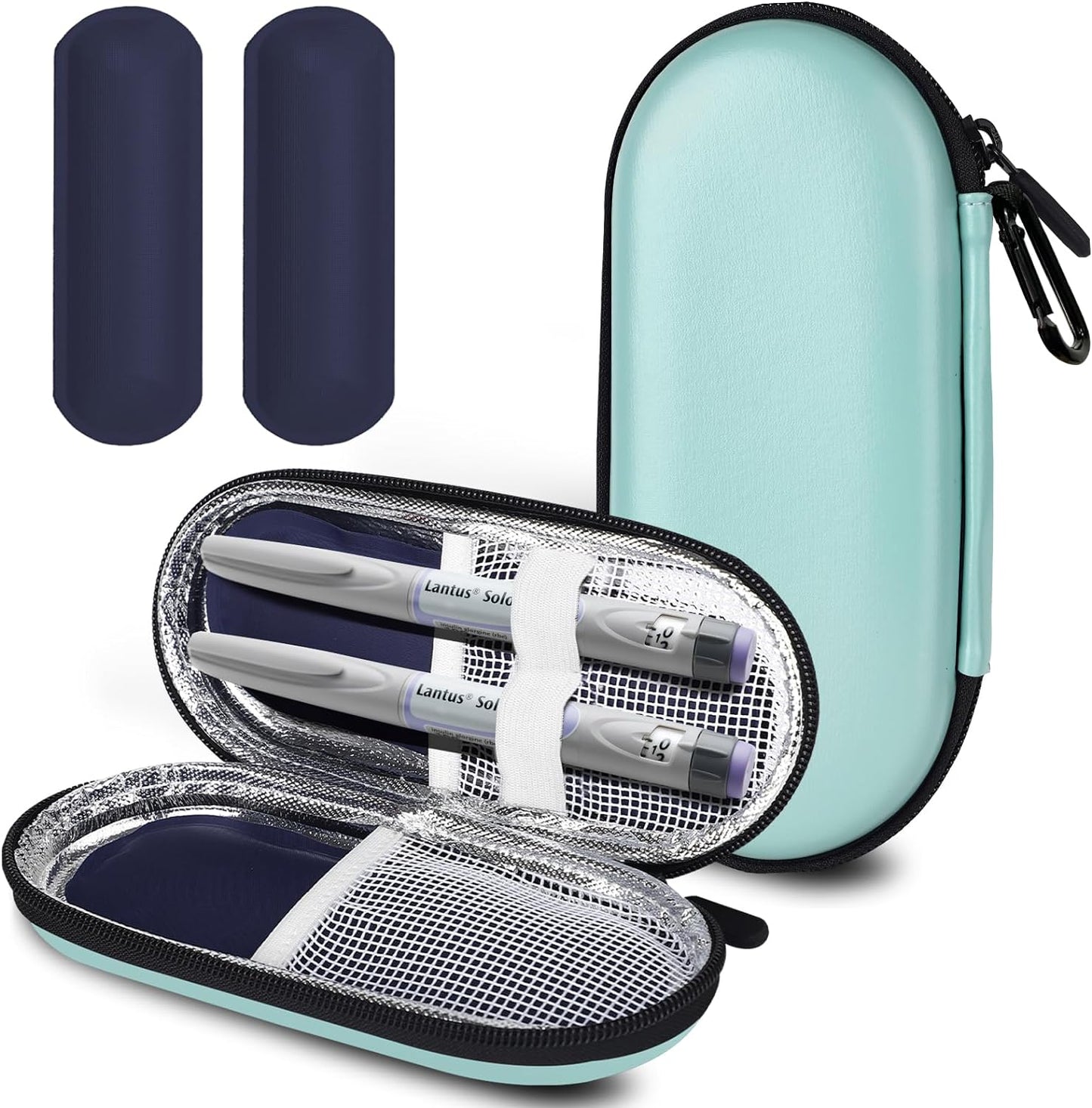 Insulin Cooler Travel Case with 2 Reusable Ice Packs for Insulin Pen Portable Medical Cooler Bag for Diabetes and Other Diabetic Supplies for the Daily Life and Trip