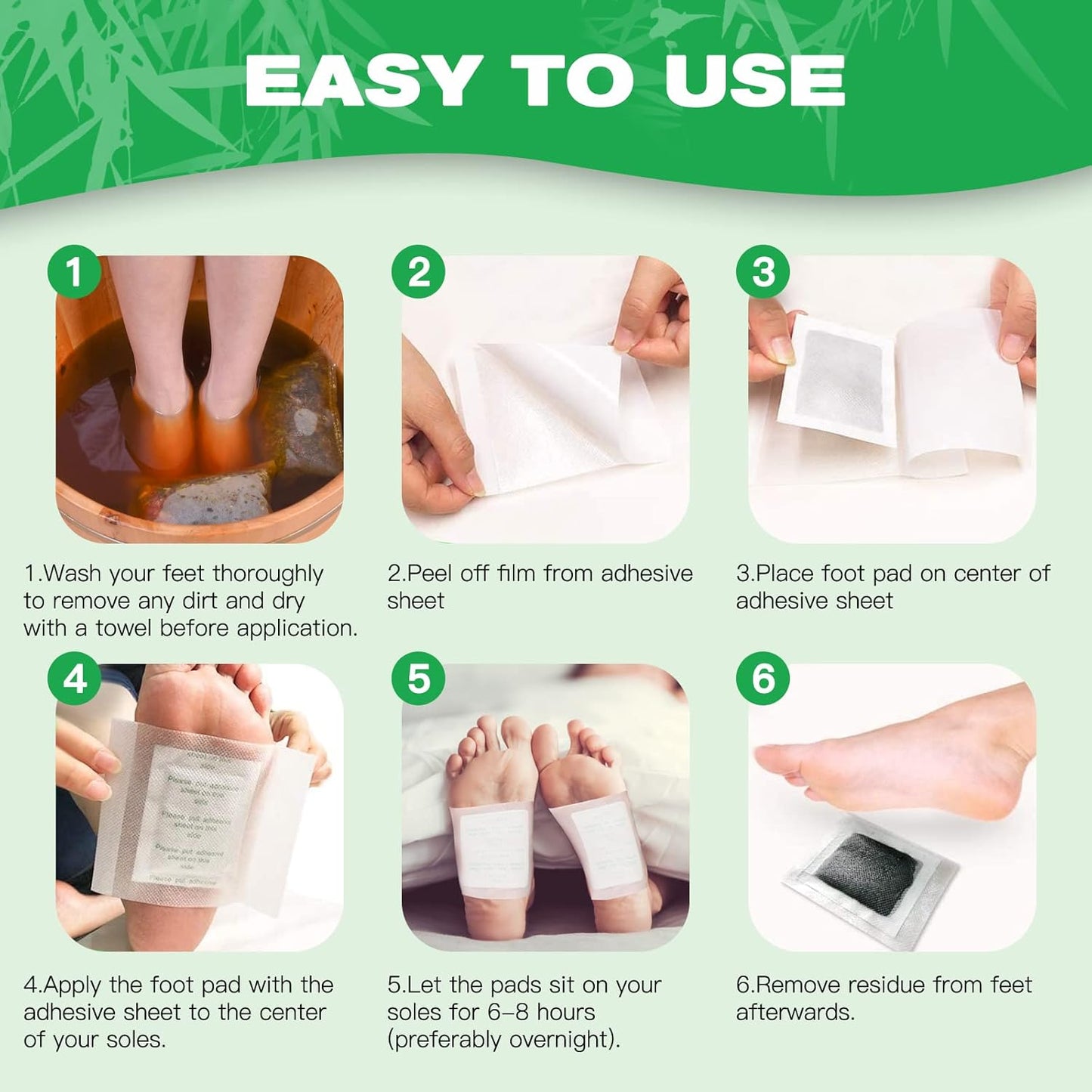 Natural Detox Foot Pads with Adhesive Sheets (100-Pack)