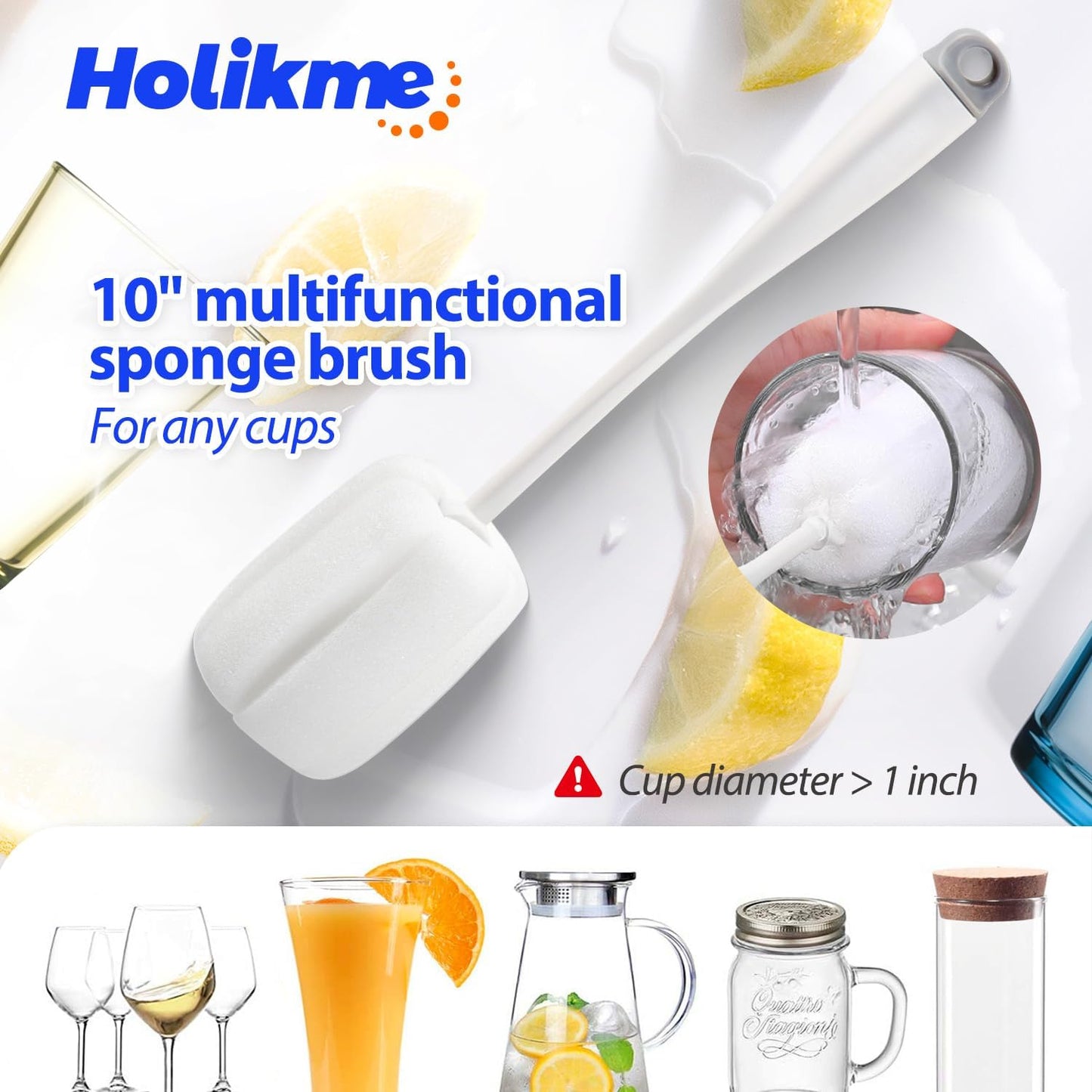 5-Piece Bottle Cleaning Brush Set – Long Handle & Straw Brushes
