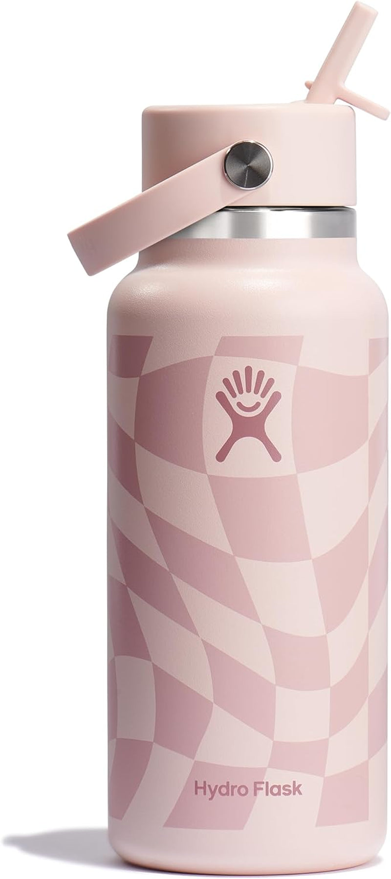24 Oz Wide Flex Straw Cap Bottle - Insulated Stainless Steel - Wide Straw Lid, Non Spill, Leakproof in Tonal Birch