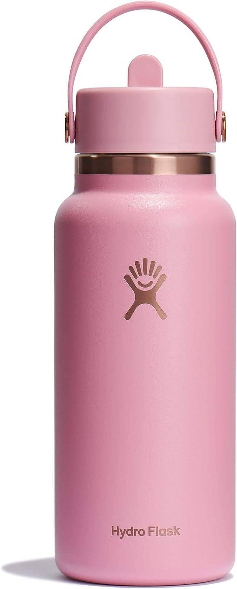 24 Oz Wide Flex Straw Cap Bottle - Insulated Stainless Steel - Wide Straw Lid, Non Spill, Leakproof in Tonal Birch