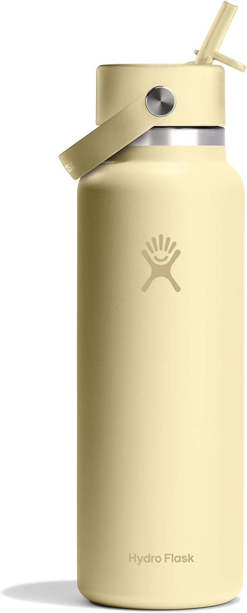 24 Oz Wide Flex Straw Cap Bottle - Insulated Stainless Steel - Wide Straw Lid, Non Spill, Leakproof in Tonal Birch