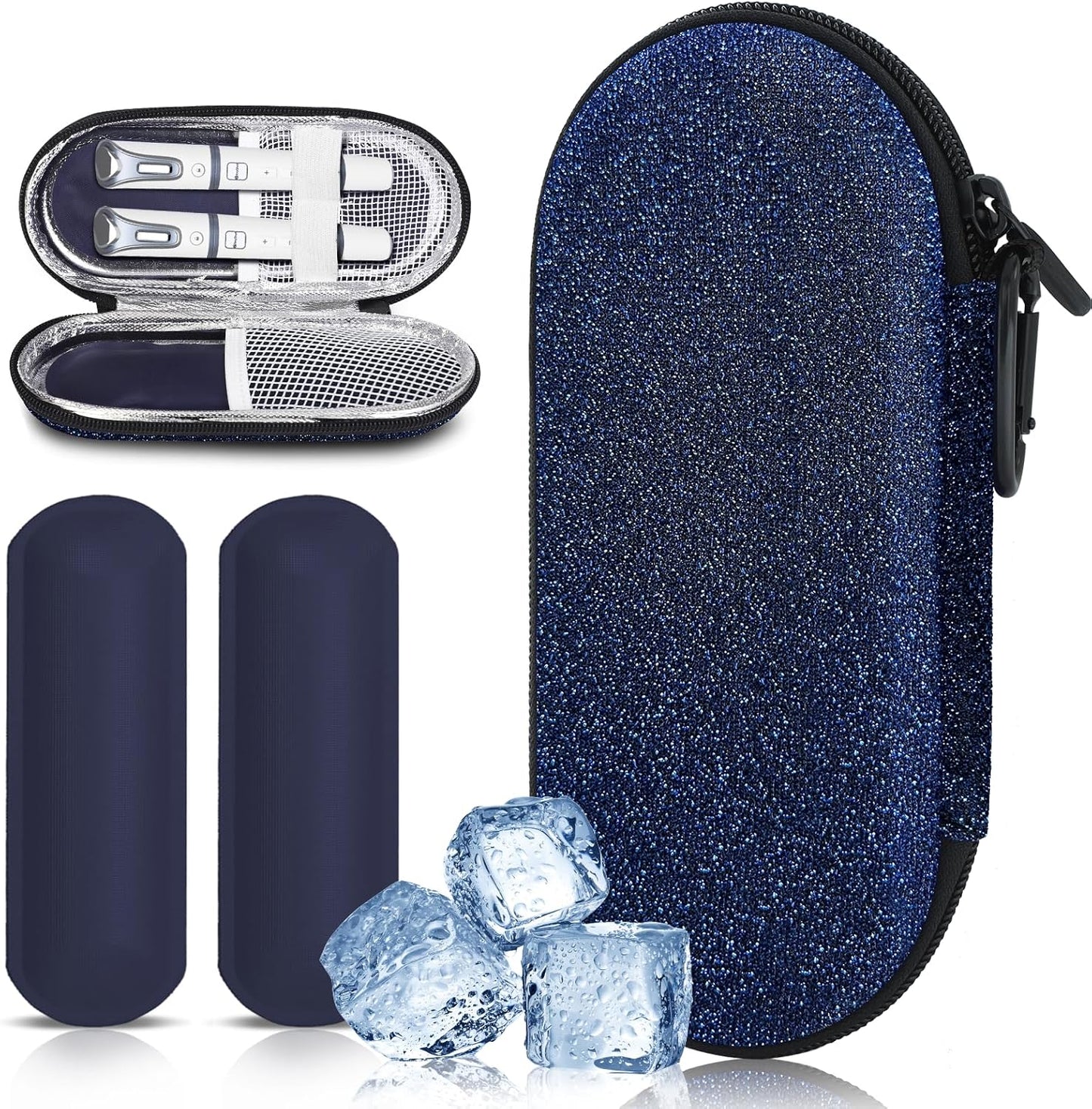 Insulin Cooler Travel Case with 2 Reusable Ice Packs for Insulin Pen Portable Medical Cooler Bag for Diabetes and Other Diabetic Supplies for the Daily Life and Trip