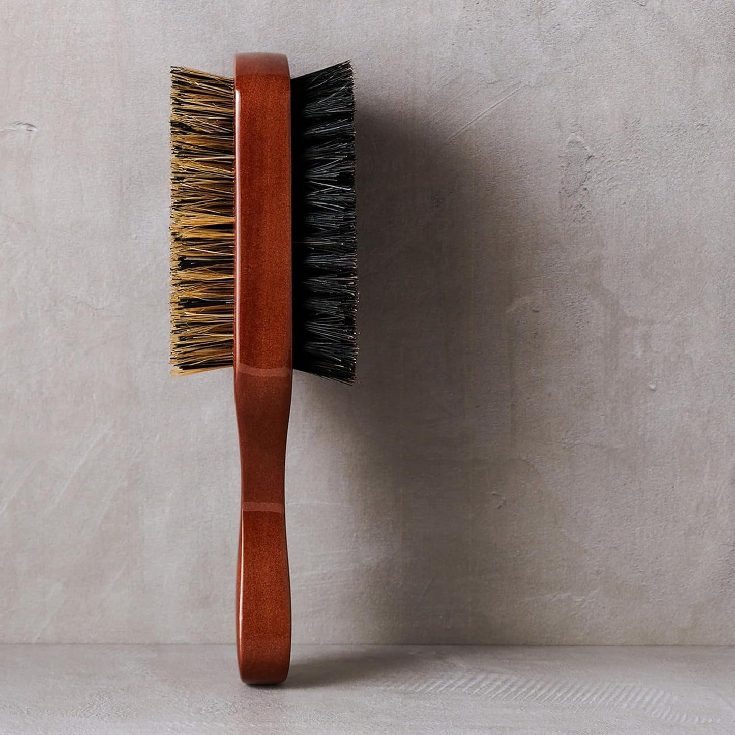 Premium 100% Boar Bristle 2-Sided Club Brush for Men and Barbers, Medium and Firm Bristles for Thick Coarse Hair, Detangling, Smoothing