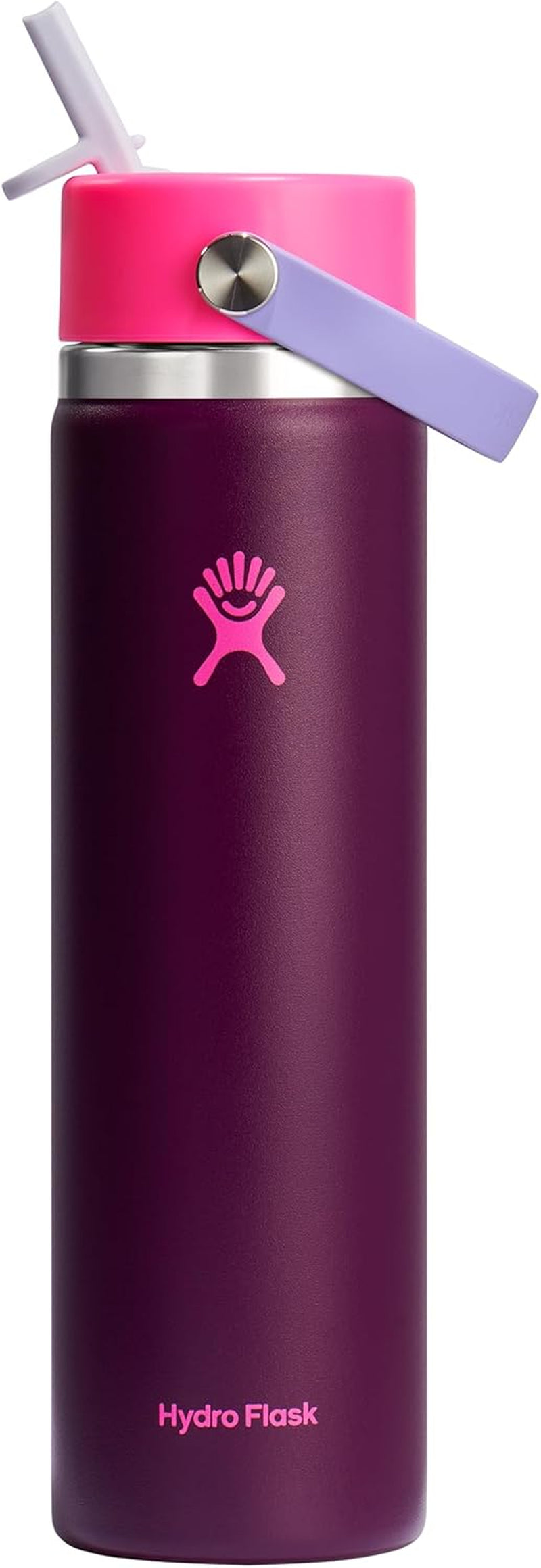 24 Oz Wide Flex Straw Cap Bottle - Insulated Stainless Steel - Wide Straw Lid, Non Spill, Leakproof in Tonal Birch