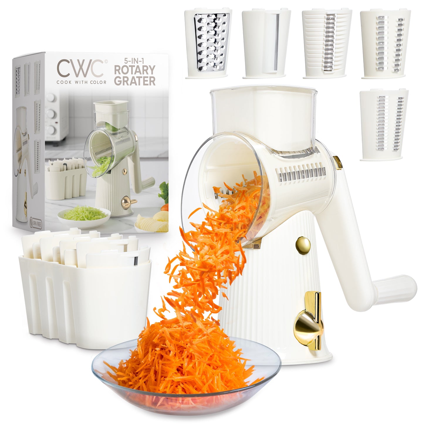 Cheese Grater Rotary – Easy-To-Use Food Shredder for Cheese, Cream
