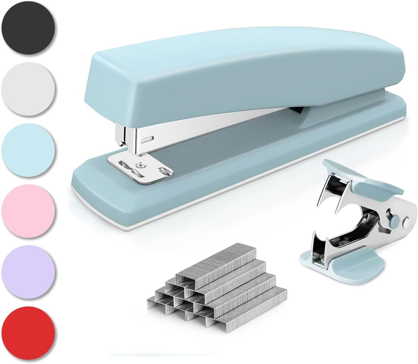Desktop Office Stapler - 25 Sheet Capacity, Includes 1000 Staples, Staple Remover, Green