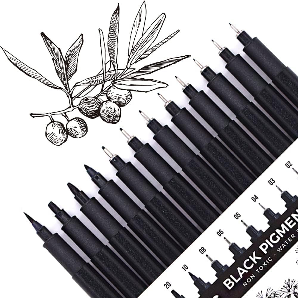 Micro Black Drawing Pens Art Fineliner Ink Pens,Manga Markers for Sketching Technical,70337