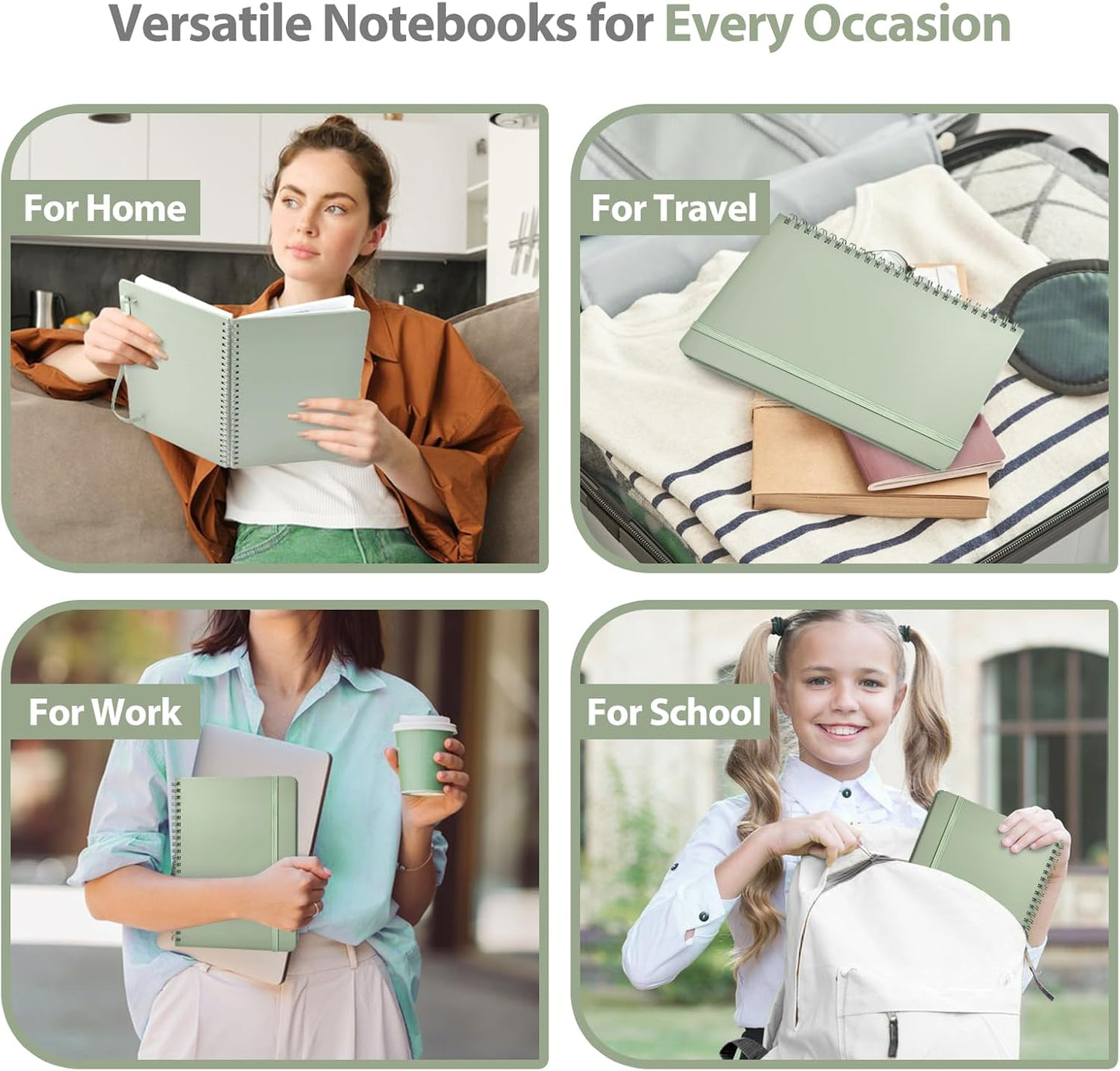 Journaling Notebooks, Lined Spiral Journal Notebook for Women & Men, 146 Pages College Ruled Hardcover Note Book for Work, Note Taking, Journaling, School, Writing, A5(5.5''X8'')