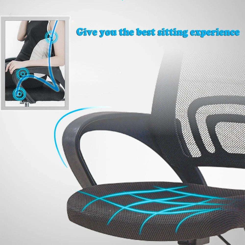 Ergonomic Office Chair, Lumbar Support, Adjustable Height with Armrests for Adults(Black)