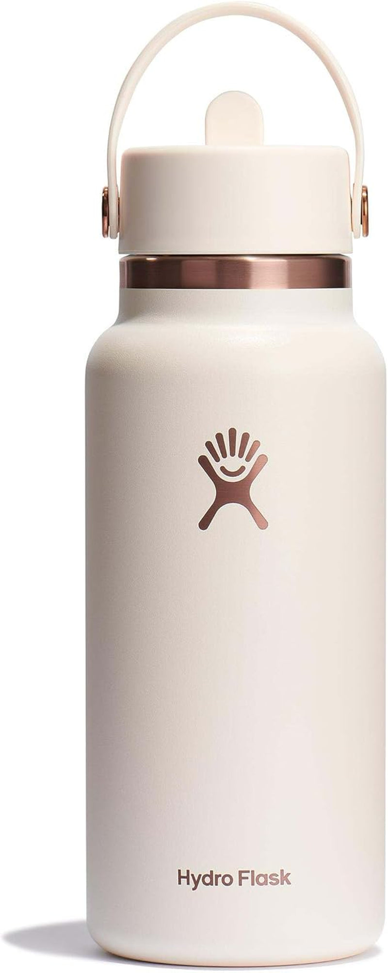 24 Oz Wide Flex Straw Cap Bottle - Insulated Stainless Steel - Wide Straw Lid, Non Spill, Leakproof in Tonal Birch
