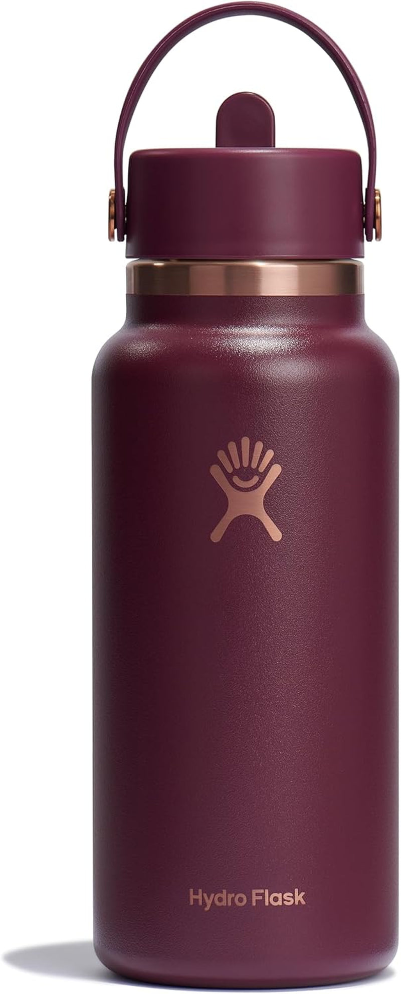 24 Oz Wide Flex Straw Cap Bottle - Insulated Stainless Steel - Wide Straw Lid, Non Spill, Leakproof in Tonal Birch