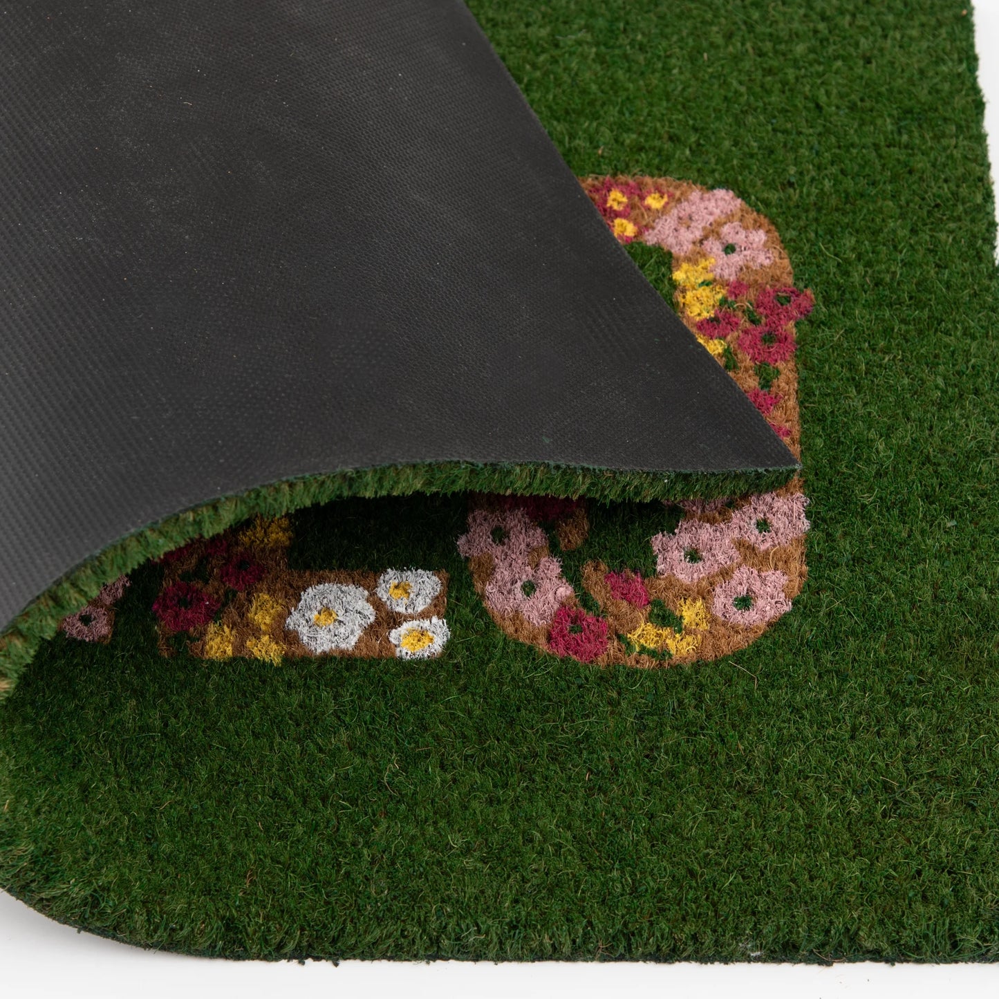 Hello Flower Garden Outdoor Coir Doormat, 18"X30"