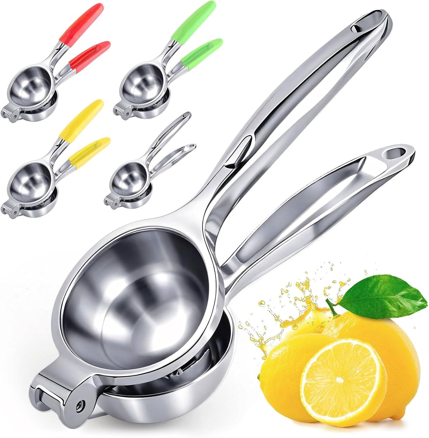 Lemon Squeezer Extra Large, Lemon Squeezer Juicer Stainless Steel, Heavy Duty Manual Citrus Juicer Hand Press, Kitchen Tools Lime Squeezer Bar Tool, Easy to Clean Metal Lemon Hand Press
