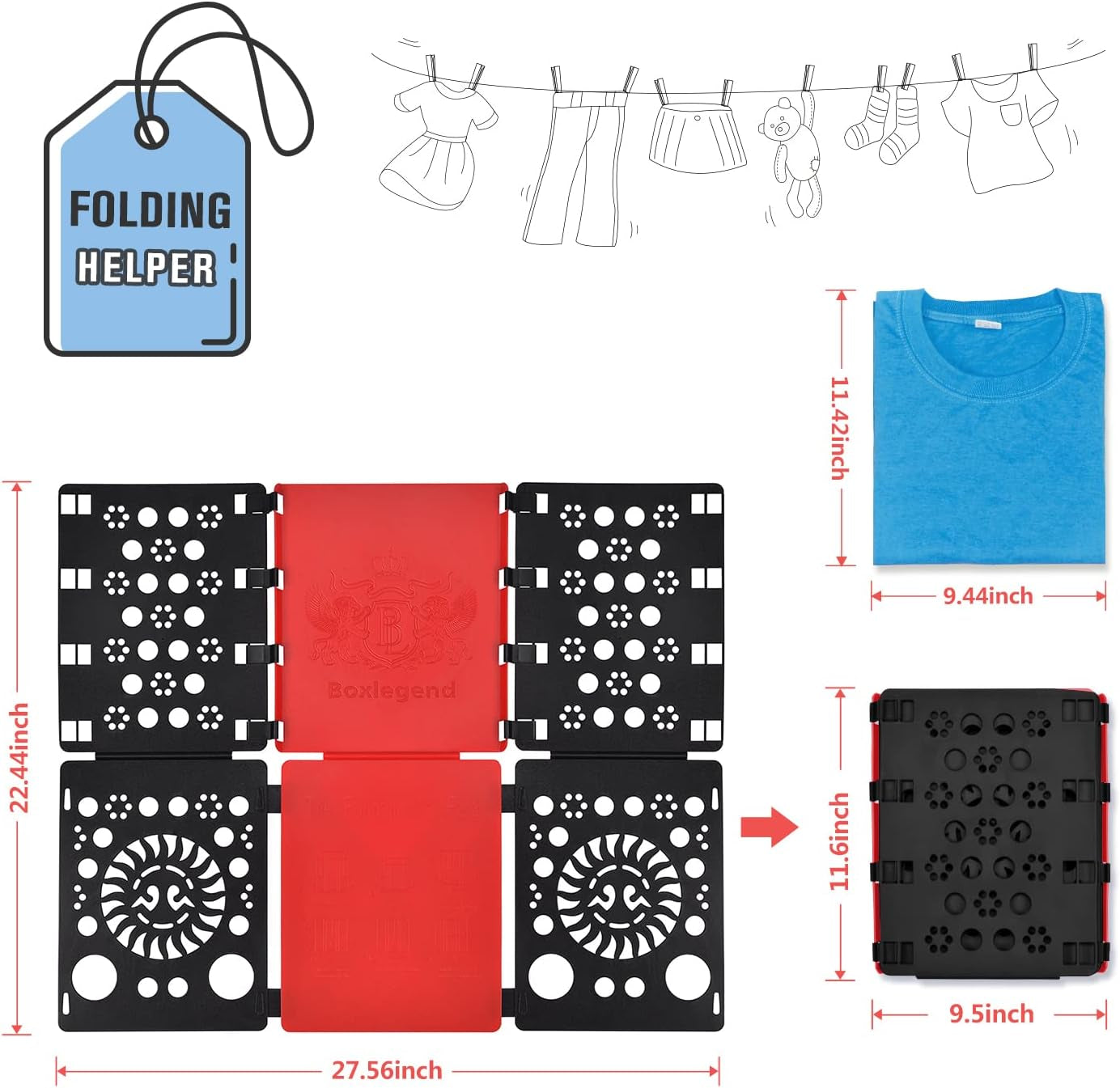 Durable Clothes Folding Board – Adjustable Laundry Organizer Tool